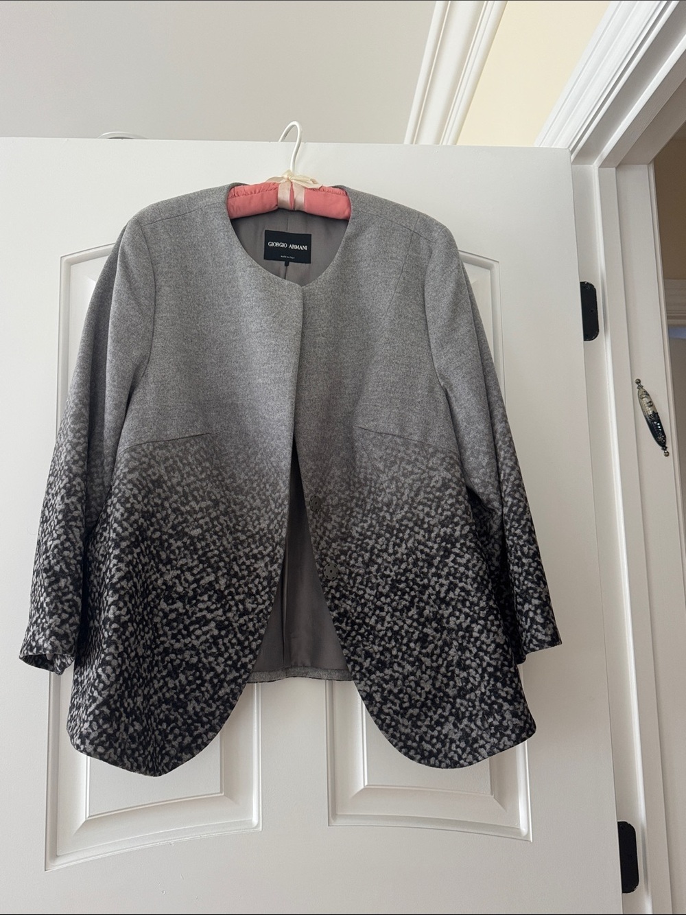 Giorgio Armani Gray-to-Black Ombre Open Front Jacket
